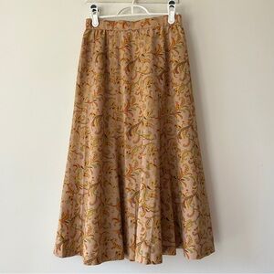 Vintage cottage core printed boho skirt
